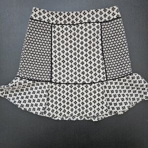 LOFT Black and White Patterned Knit Skirt